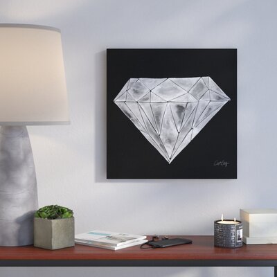 ARTCANVAS White Gray Emerald Cut Diamond Jewel Canvas popular Art Print